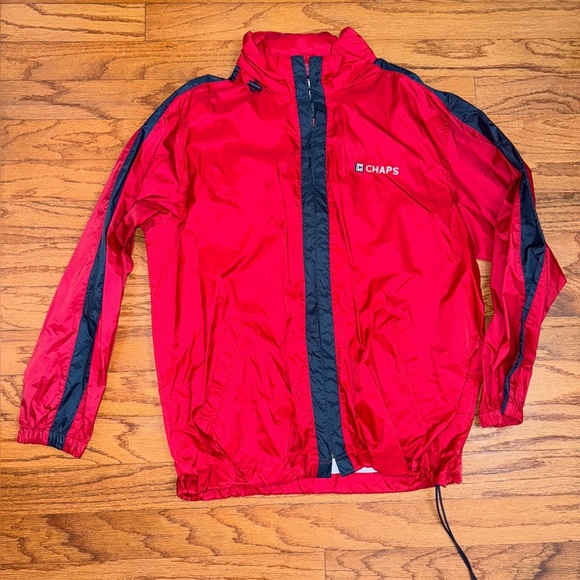Vintage Chaps Ralph Lauren Logo Red 90s Y2K Windbreaker Jacket Size Large Men’s - Picture 1 of 7